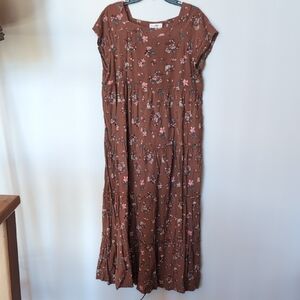 Floral Brown Maxi Dress